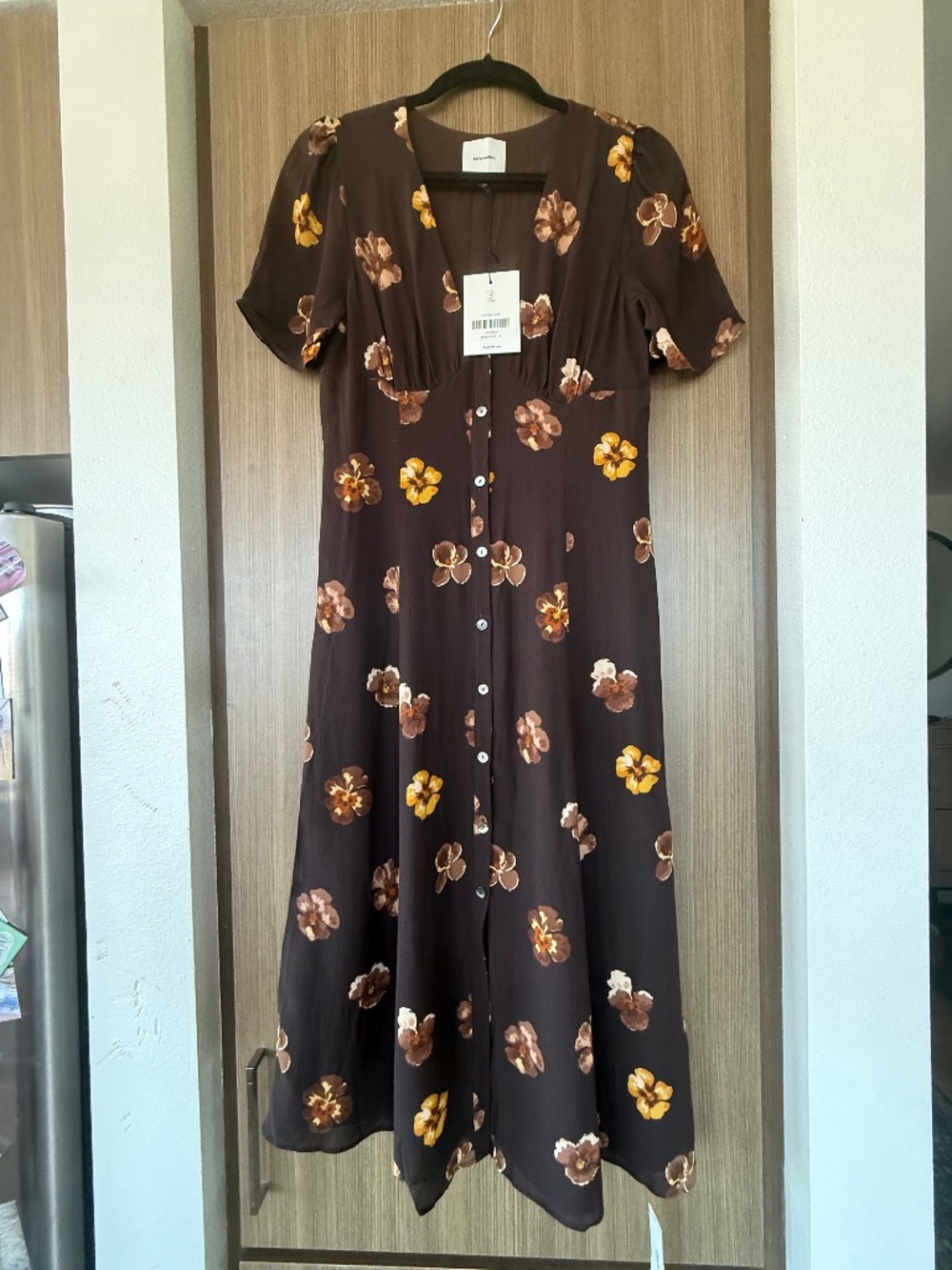 Reformation Lise Dress Brown - Size 6